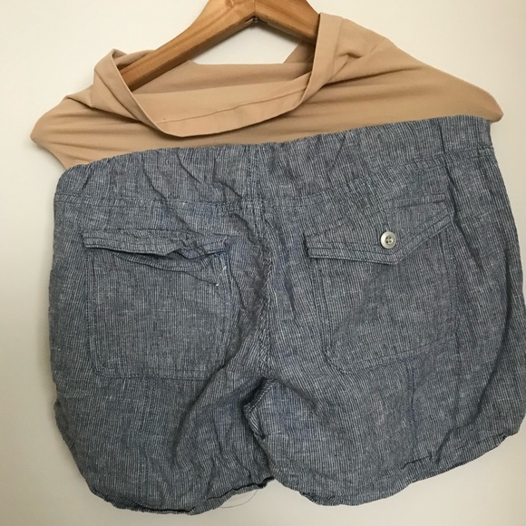 🪓 10$ Motherhood Maternity - Short chambray blue-White shorts - M - Picture 4 of 4